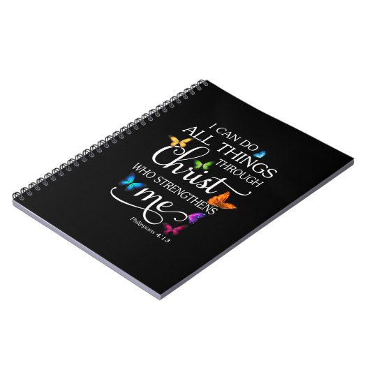 Carnet I Can Do All Things Through Christ Butterfly (Côté gauche)