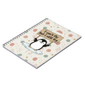 Carnet “I can’t fly but I still try” cute penguin (Côté gauche)