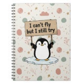 Carnet “I can’t fly but I still try” cute penguin (Devant)