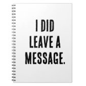 Carnet I did leave a message (Devant)