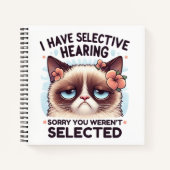 Carnet I Have Selective Hearing Funny Cat Lover Gift (Devant)