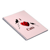 Carnet I Heart Cats Pink (Côté Droit)