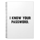 Carnet I Know your Password (Devant)