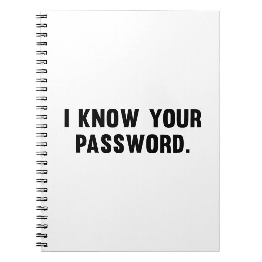 Carnet I Know your Password (Devant)