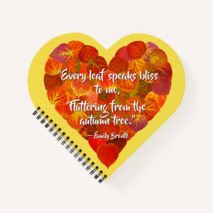 Carnet I Love Automne—Rouge Aspen Leaf Heart 1, Citation 