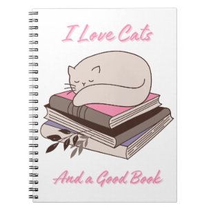 Carnet I Love Cats and a Good Book