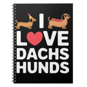 Carnet I Love Dachshunds Fun Illustration avec Cool
