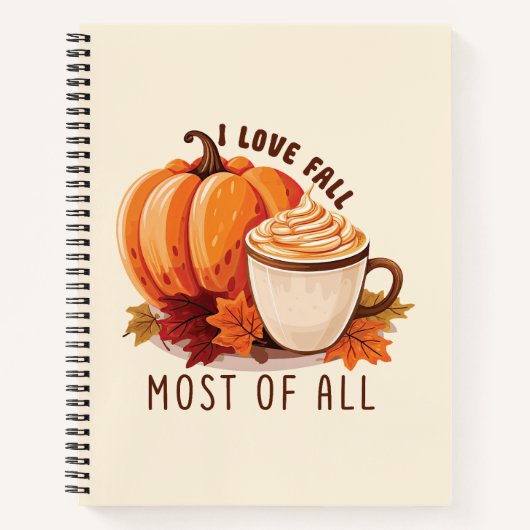 Carnet I Love Fall Most Of All - Latte & Autumn Vibes (Devant)