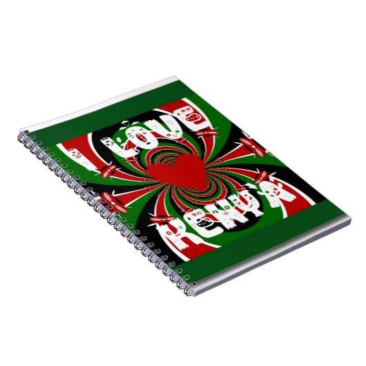 Carnet I Love Heart Kenya : Dynamic Flag Art (Côté Droit)