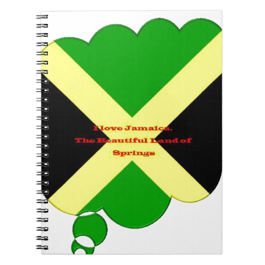 Carnet I Love Jamaica Text on Flag Art Print (Devant)