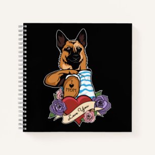 Carnet I Love Maman Tattoo I German Shepherd Maman