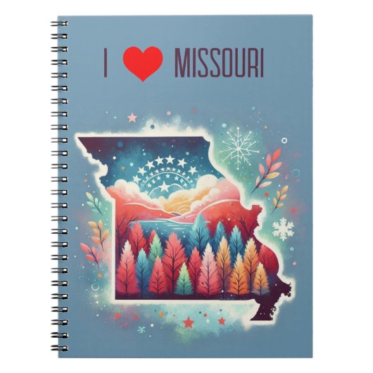 Carnet I Love Missouri Noël hiver (Devant)