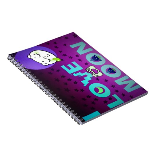 Carnet "I Love Moon" - Un design d'art céleste fantasque (Côté Droit)