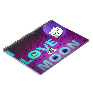 Carnet "I Love Moon" - Un design d'art céleste fantasque