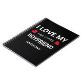Carnet I love my boyfriend - Custom name Valentine Gift (Côté gauche)