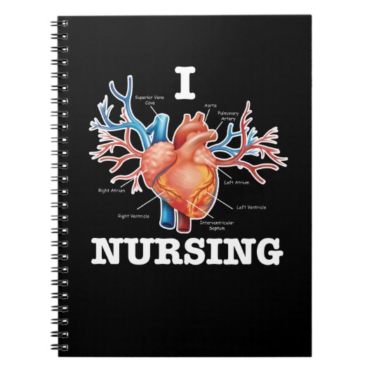 Carnet I Love Nursing Heart Anatomie Médicale (Devant)