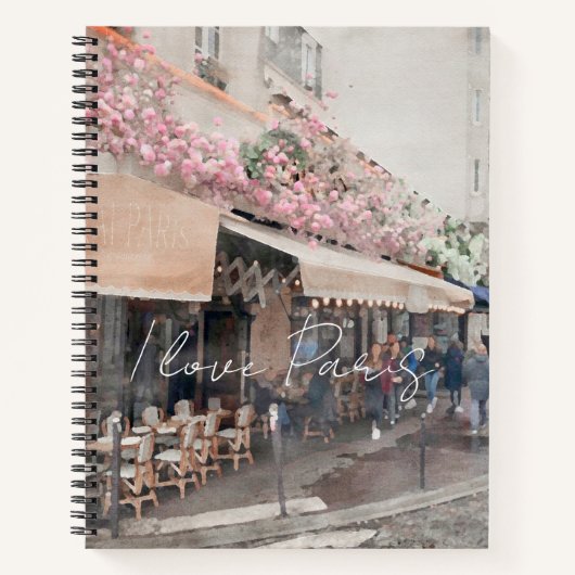Carnet I Love Paris Cafe Street Scènes (Devant)