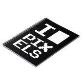 Carnet I Love Pixels, design geek, art des pixels (Côté gauche)