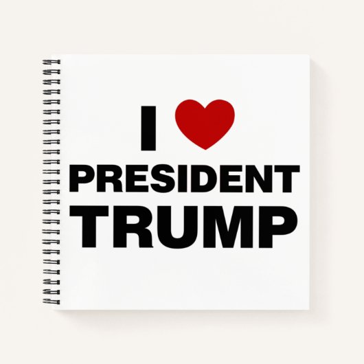 Carnet I Love Président Trump Heart (Devant)