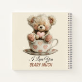 Carnet I Love You Beary Much In Cup Postcard (Dos)