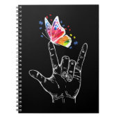 Carnet I Love You Hand Sign Language Butterfly Puzzle Pie (Devant)