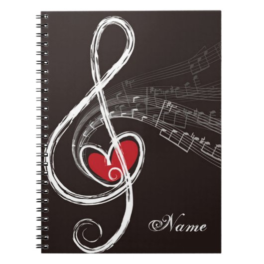 Carnet I noir de clef triple de MUSIQUE de COEUR (Devant)