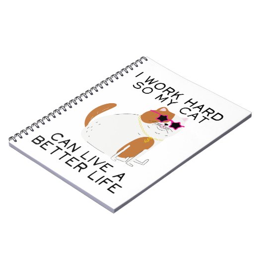 Carnet I Work Hard So My Cat Can (Côté gauche)