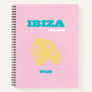 Carnet Ibiza, Espagne Travel Art, Preppy, Rose