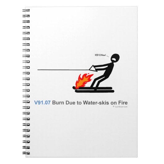 Carnet ICD-10 : La brûlure V91.07 due fait du ski (Devant)