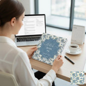 Carnet Ice Blue Flowers