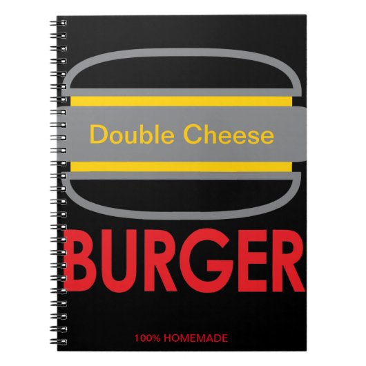 Carnet Icône Burger au fromage double (Devant)