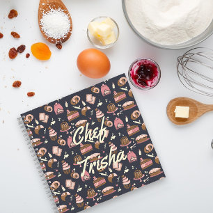 Carnet Icône de chef pâtissier Pro Dark Blue•Recette