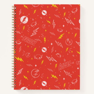 Carnet Icône de la foudre Flash et motif doodle