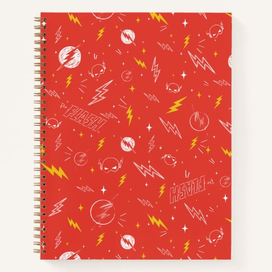 Carnet Icône de la foudre Flash et motif doodle (Devant)