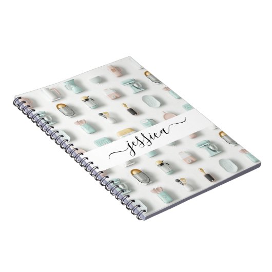 Carnet Icônes de cuisine moderne Nom du script motif (Côté Droit)