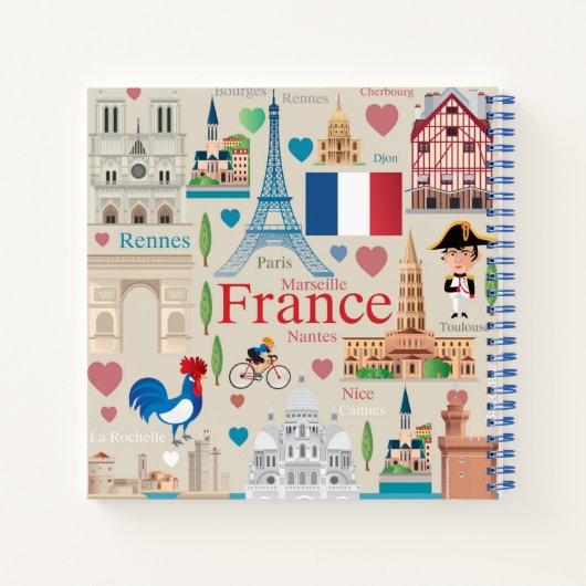 Carnet Icônes de France mignonne (Dos)