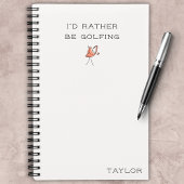 Carnet I'd Rather Be Golfing Flamingo Notebook Modern 
