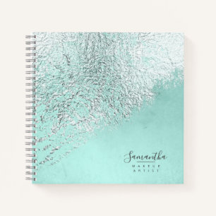 Carnet ID Turquoise argenté Abstrait775