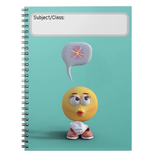carnet "Idea Emoji" (Turquoise) (Devant)