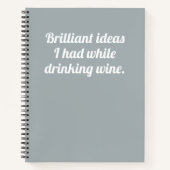 Carnet Idées amusantes et brillantes Citation de vin (Devant)