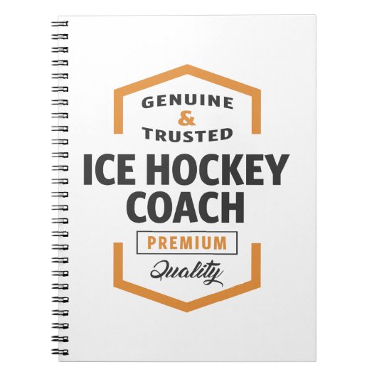Carnet Idées Cadeau du logo de l'entraîneur de hockey sur (Devant)