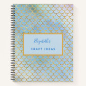 Carnet Idées de création d'écailles de sirène bleu clair, (Devant)