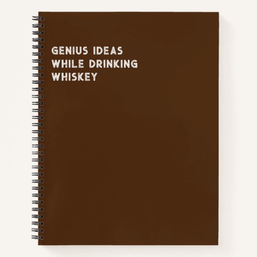 Carnet Idées géniales en buvant du whisky (drôle) (Devant)