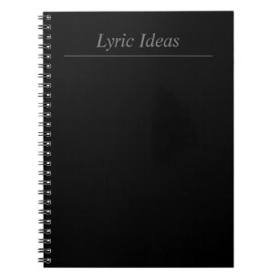 Carnet Idées Lyric personnalisables Notebook Noir