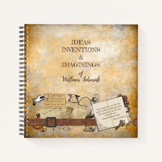 Carnet Idées Steampunk inventions croquis (Devant)