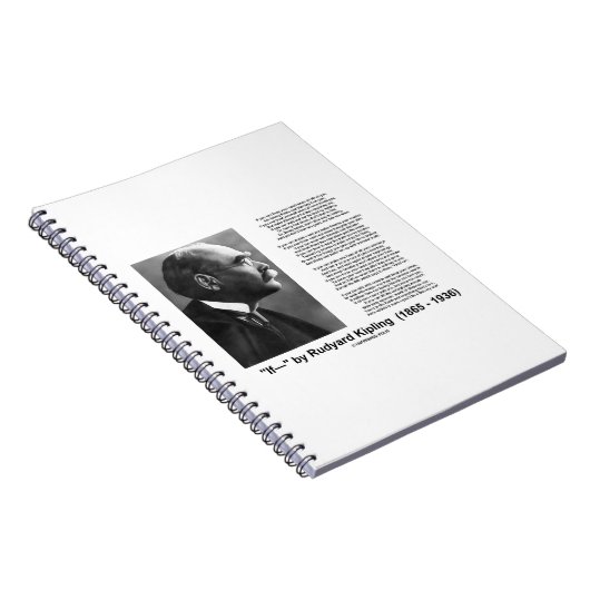 Carnet If- by Rudyard Kipling Motivation Advice Poem (Côté Droit)