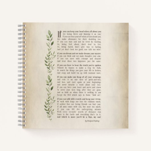 Carnet IF, Poème inspiré de Rudyard Kipling (Devant)