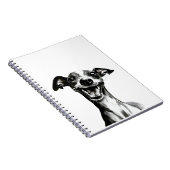 Carnet Iggy noir et blanc | Cute Greyhound italien (Côté Droit)