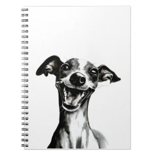 Carnet Iggy noir et blanc Cute Greyhound italien