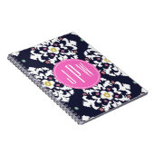 Carnet Ikat et monogramme rose (Côté Droit)